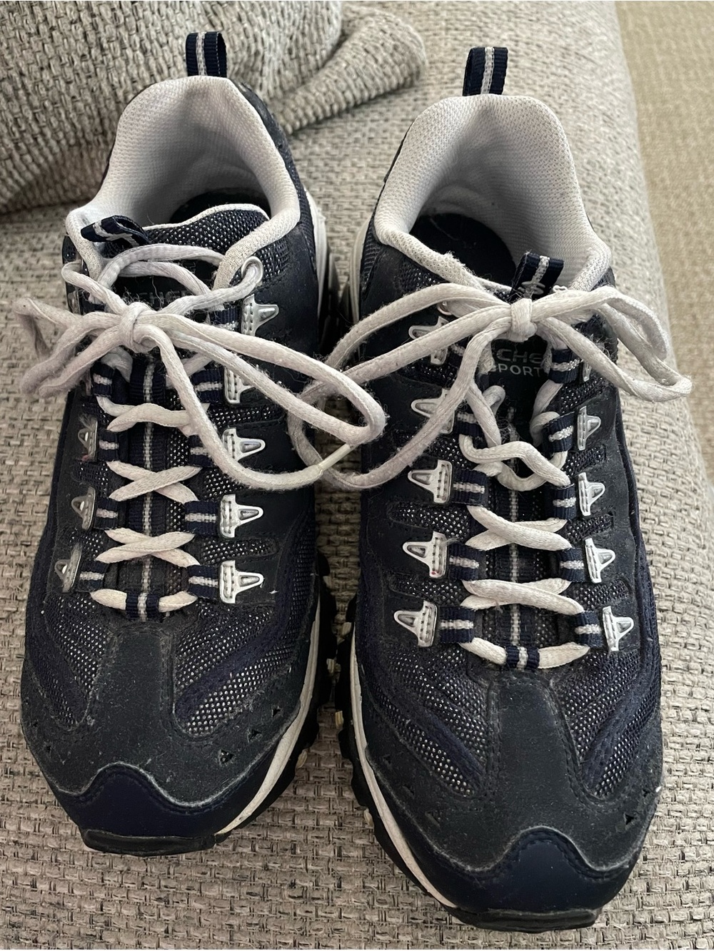 Skechers Navy and White Women's Athletic Sneakers